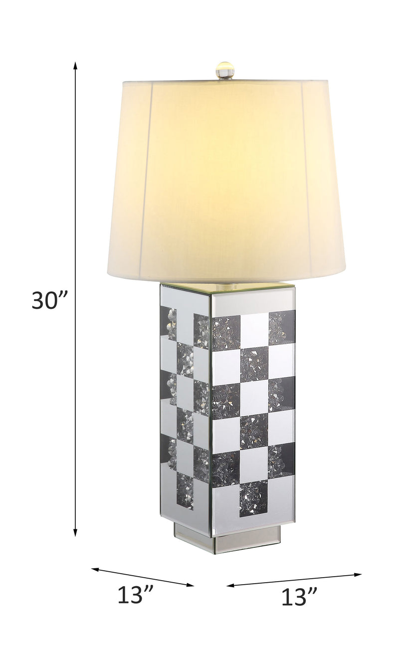 ACME Noralie Table Lamp, Mirrored & Faux Diamonds