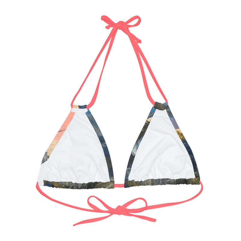 “Magic” Strappy Triangle Bikini Top (AOP)