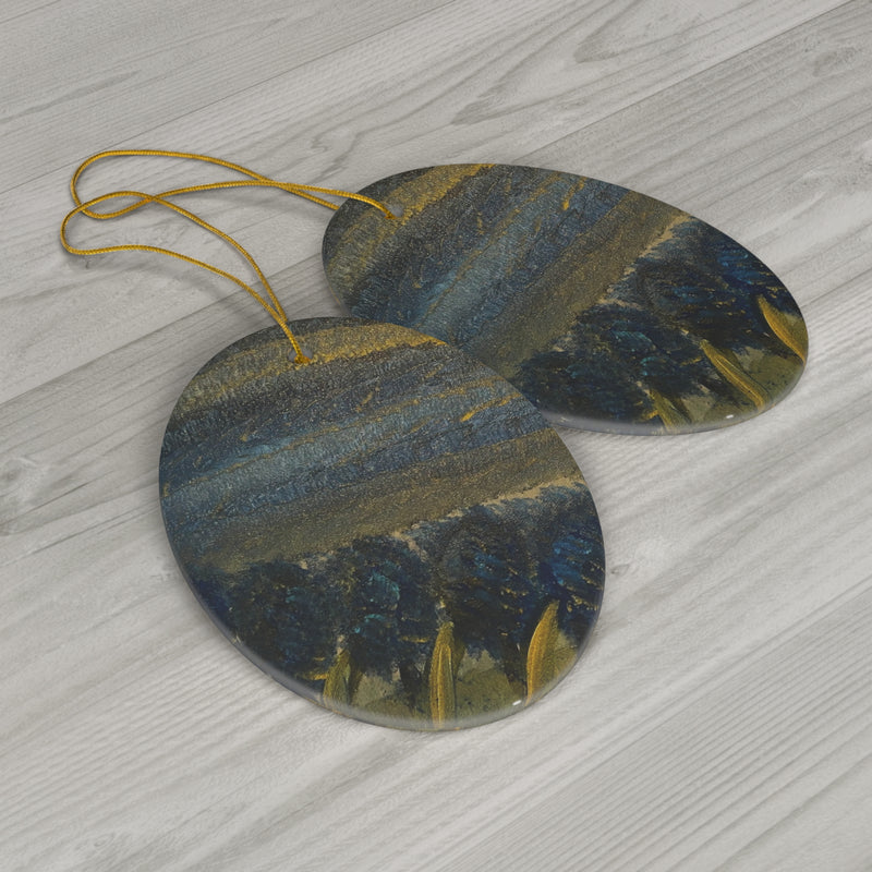 “Bluebonnets in the Storm” Ceramic Ornament, 1-Pack