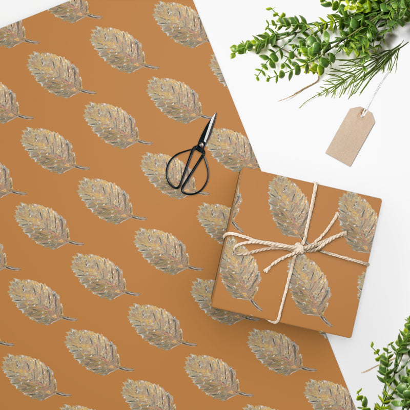 The Golden Leaf Light Brown Wrapping Paper