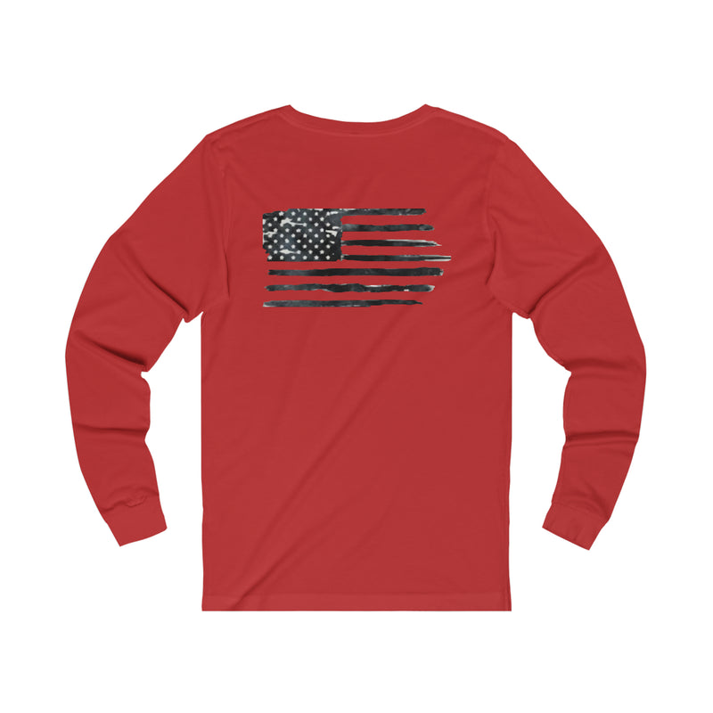 Blacked Out American Flag Unisex Jersey Long Sleeve Tee