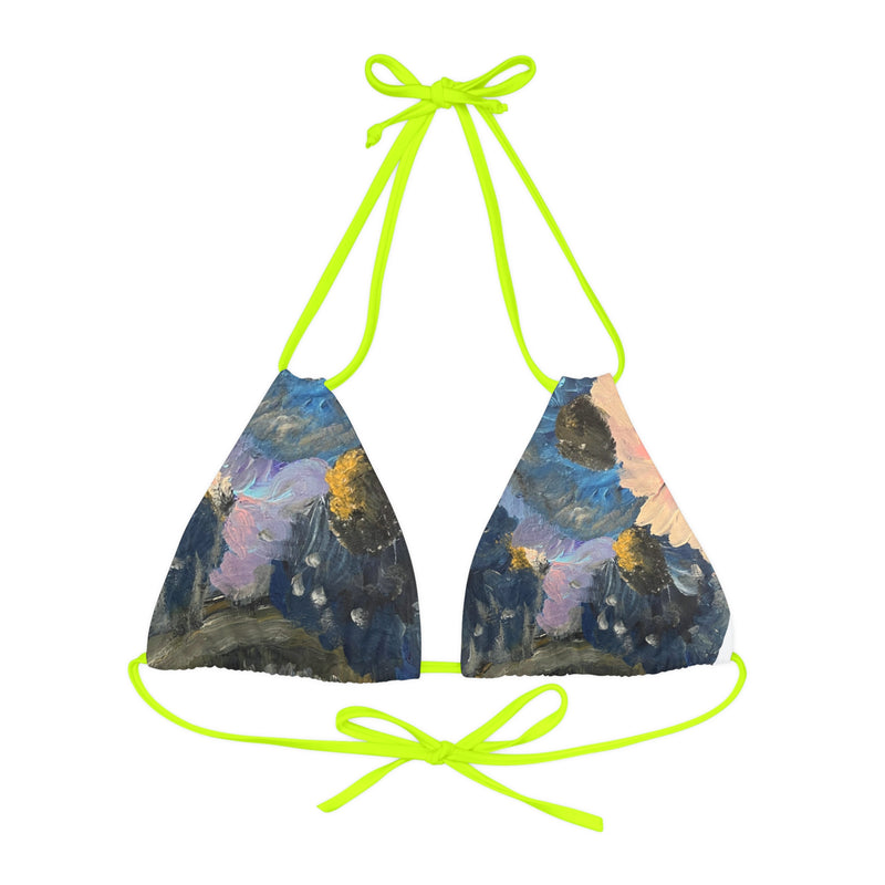 “Magic” Strappy Triangle Bikini Top (AOP)