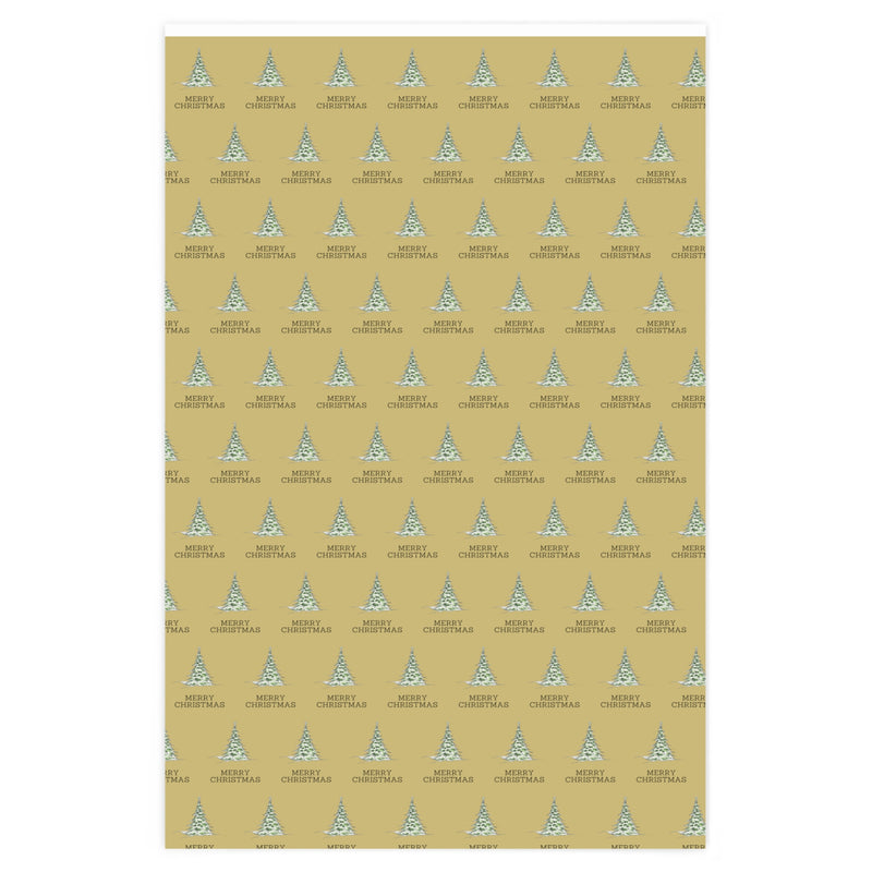 Brushed Gold Merry Christmas Wrapping Paper