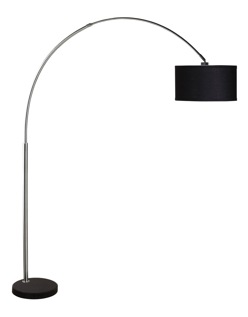 81"H BLACK SINGLE ARCH WITH MARBLE BASE FLOOR LAMP