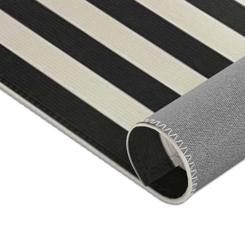 Black and White Striped Area Rugs