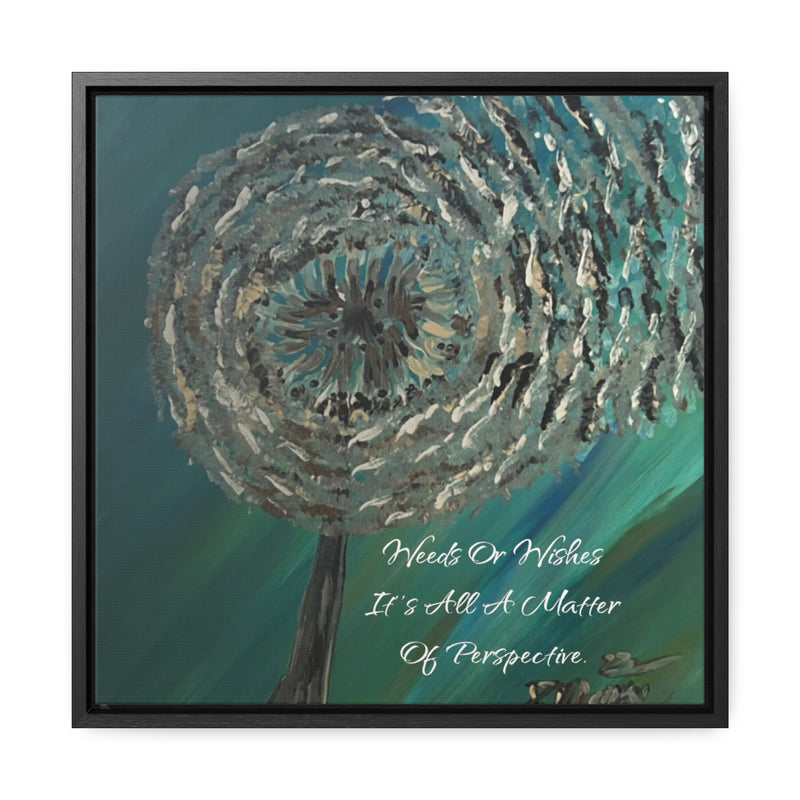 “Wishing on Dandelions” Art by Deanna Caroon - Weeds or Wishes Gallery Canvas Wraps, Square Frame