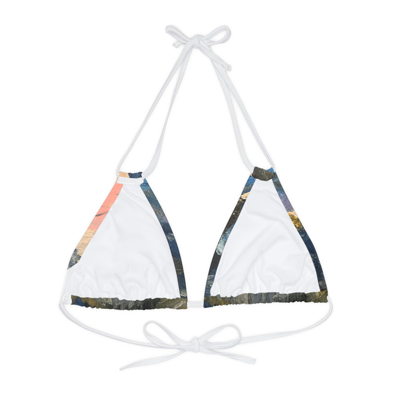 “Magic” Strappy Triangle Bikini Top (AOP)