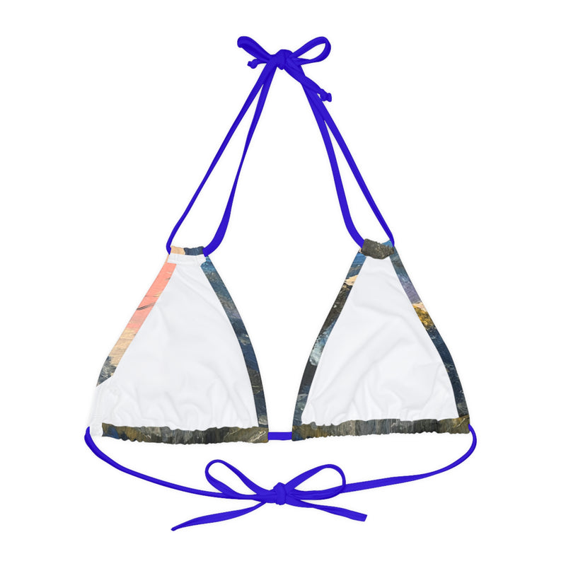 “Magic” Strappy Triangle Bikini Top (AOP)