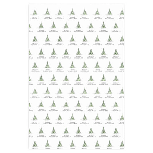 White Merry Christmas Wrapping Paper