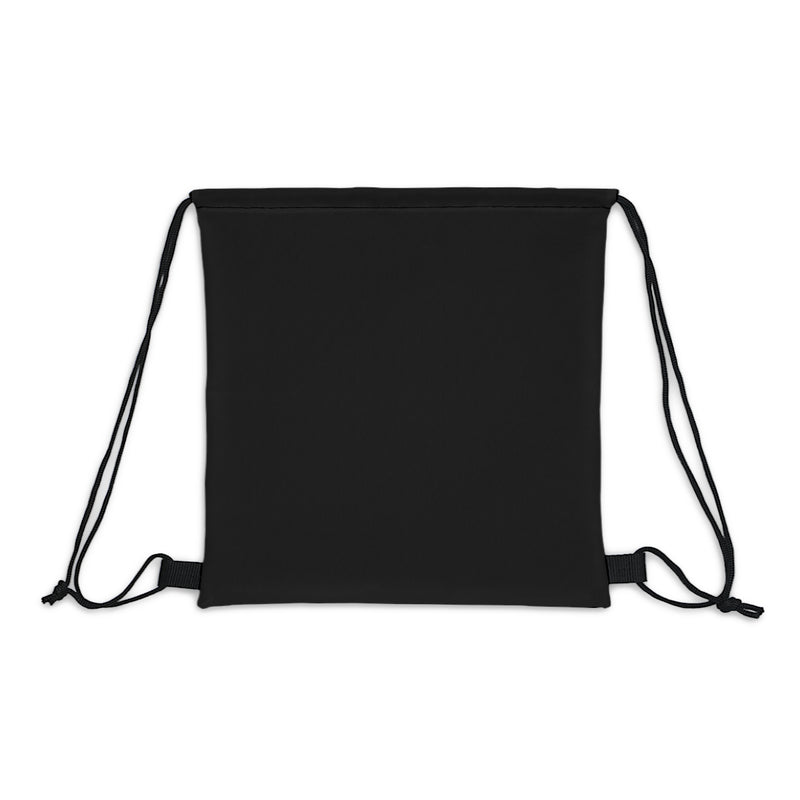 Black and White Striped Outdoor Drawstring Bag