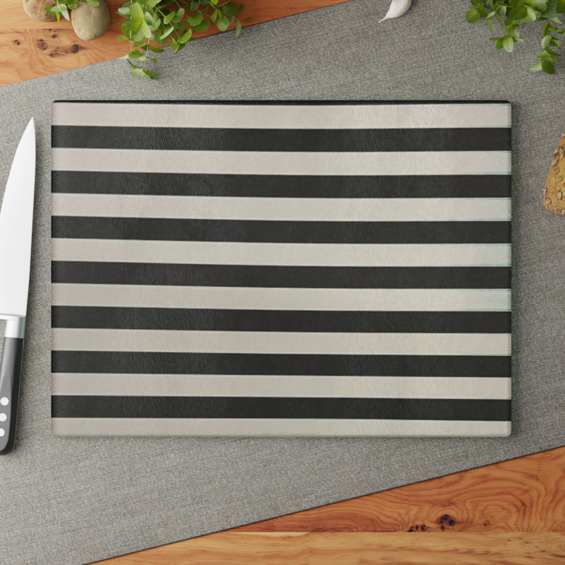 Black Striped Glass Cutting Board