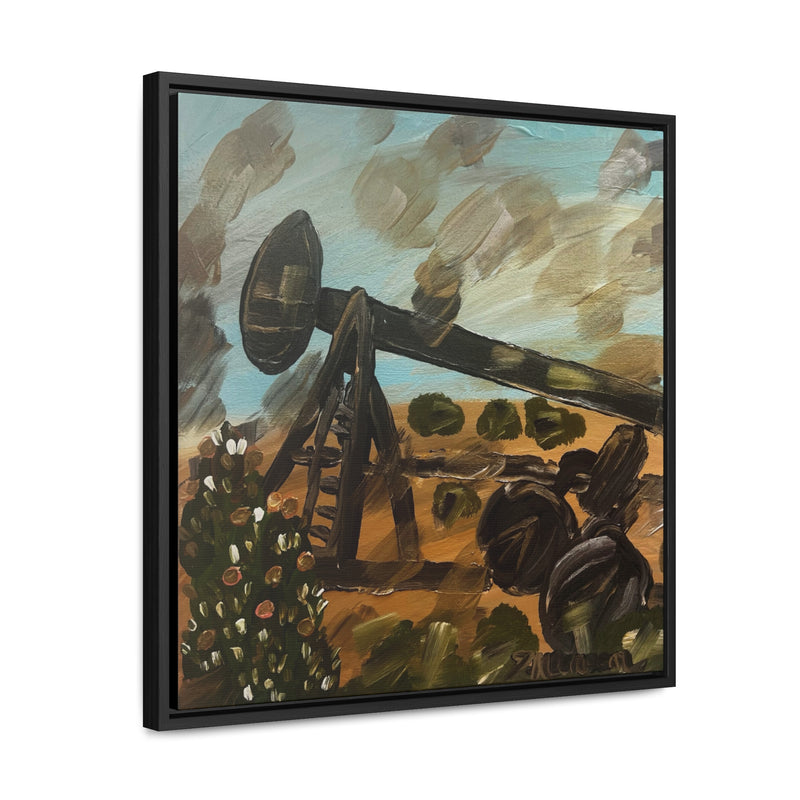 “West Texas Sky & A Prickly Jack” Art by Deanna Caroon Gallery Canvas Wraps, Square Frame