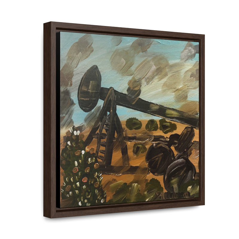 “West Texas Sky & A Prickly Jack” Art by Deanna Caroon Gallery Canvas Wraps, Square Frame