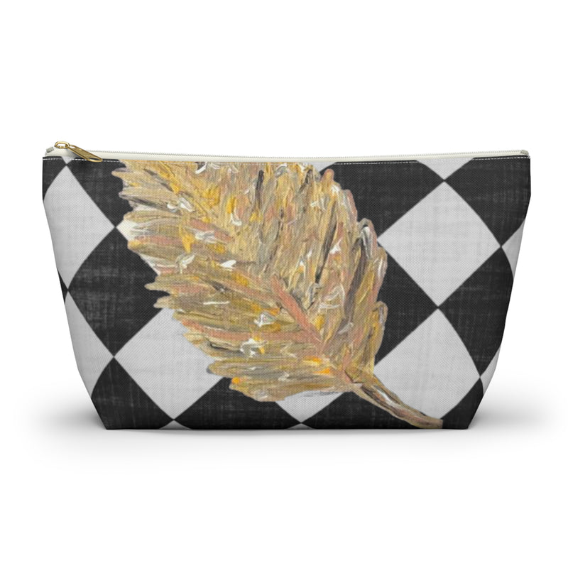 The Diamond Golden Leaf Accessory Pouch w T-bottom