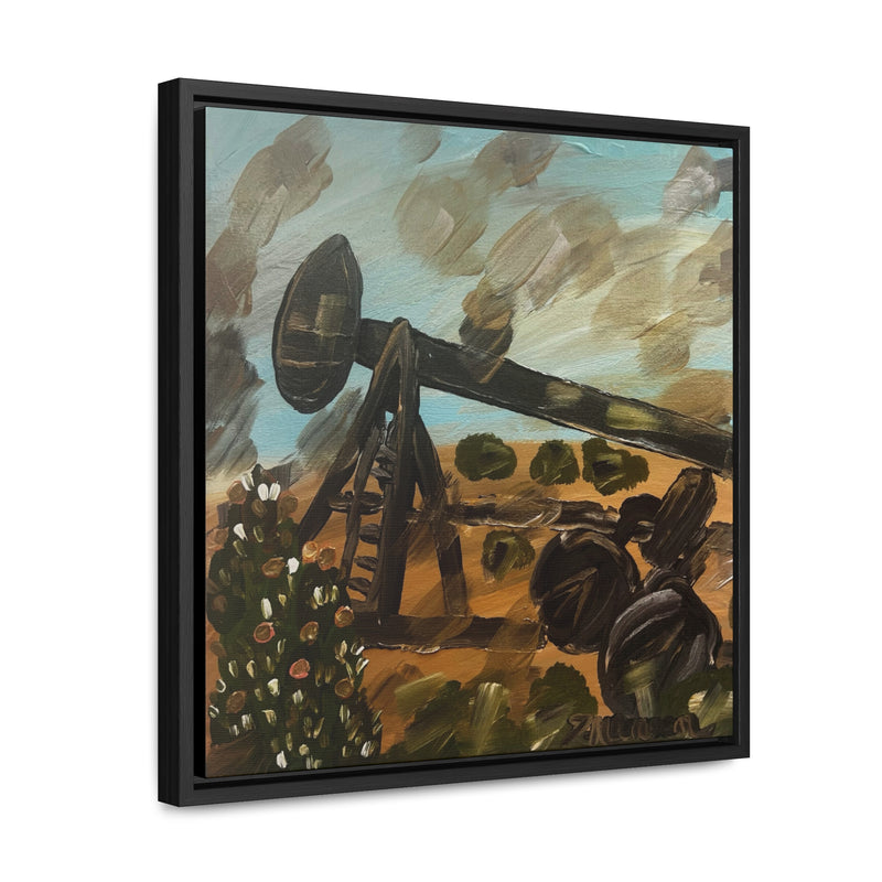 “West Texas Sky & A Prickly Jack” Art by Deanna Caroon Gallery Canvas Wraps, Square Frame