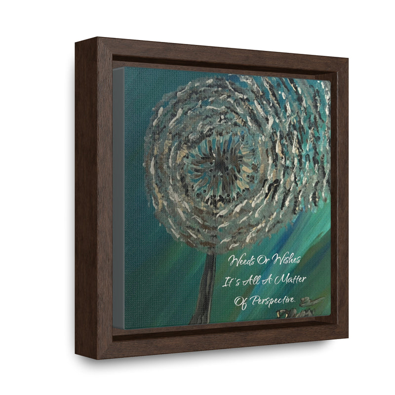 “Wishing on Dandelions” Art by Deanna Caroon - Weeds or Wishes Gallery Canvas Wraps, Square Frame
