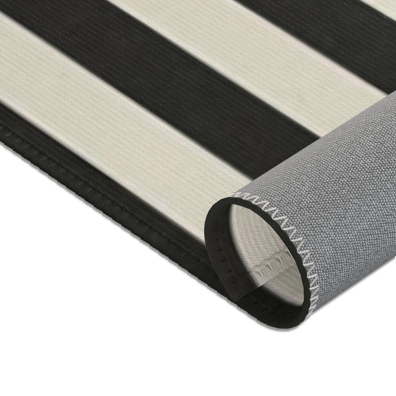 Black and White Striped Area Rugs