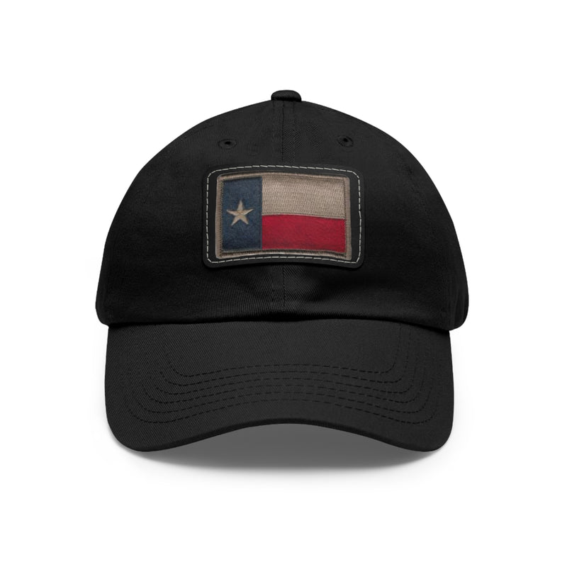 Texas Flag Dad Hat with Leather Patch (Rectangle)