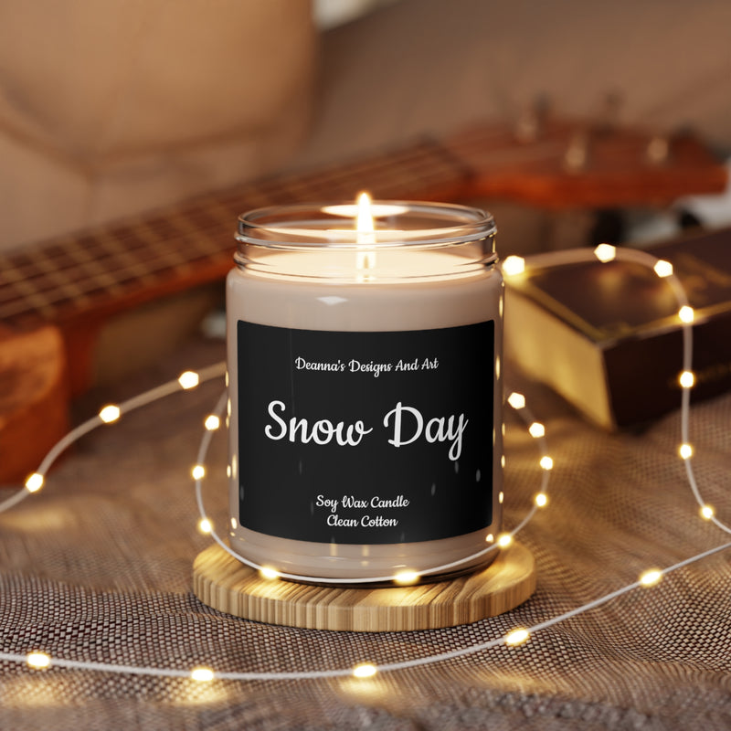 Snow Day in a  Clean Cotton Scented Soy Candle, 9oz