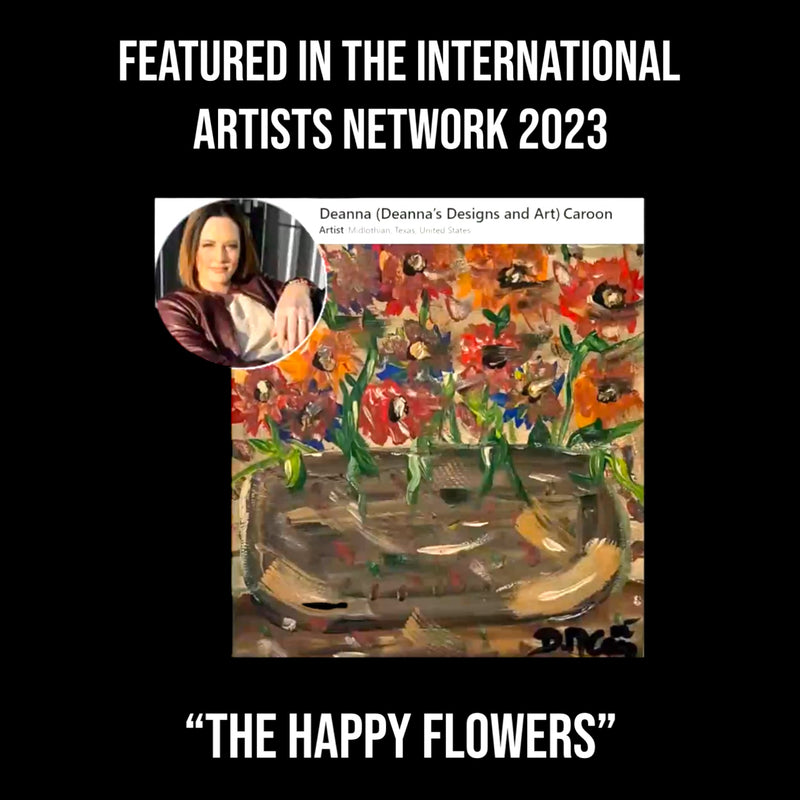 The Happy Flowers Original Artwork by Deanna Caroon