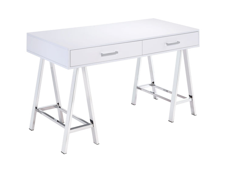 ACME Coleen Desk in White High Gloss & Chrome 92229