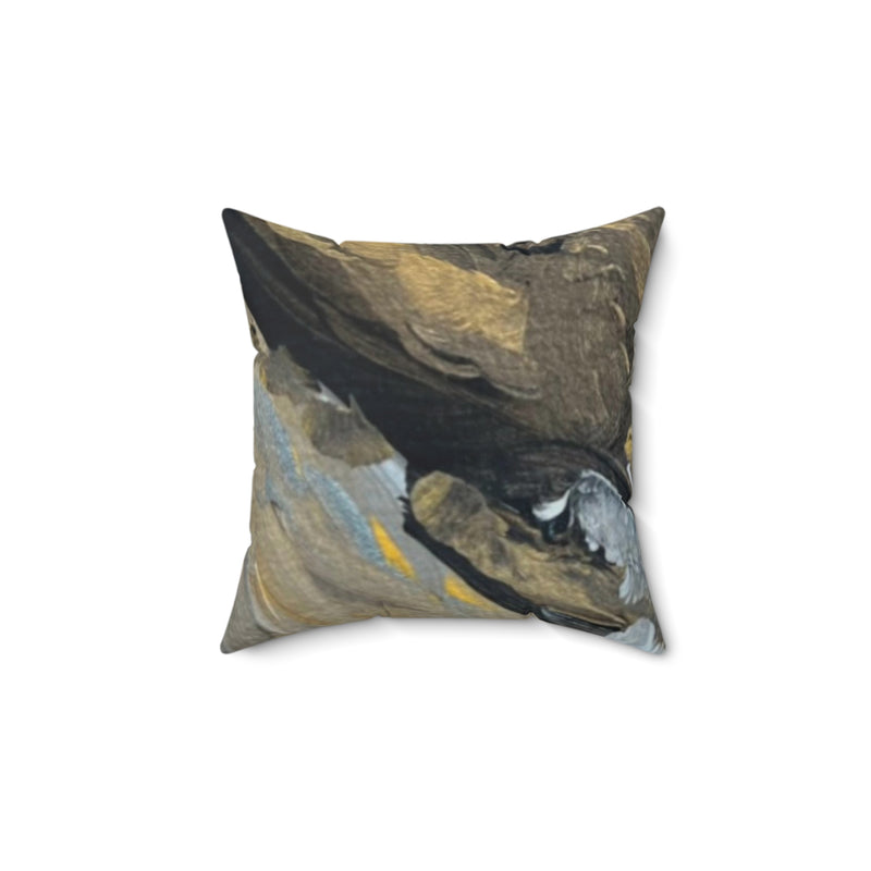 "Strength' Abstract- Faux Suede Square Pillow
