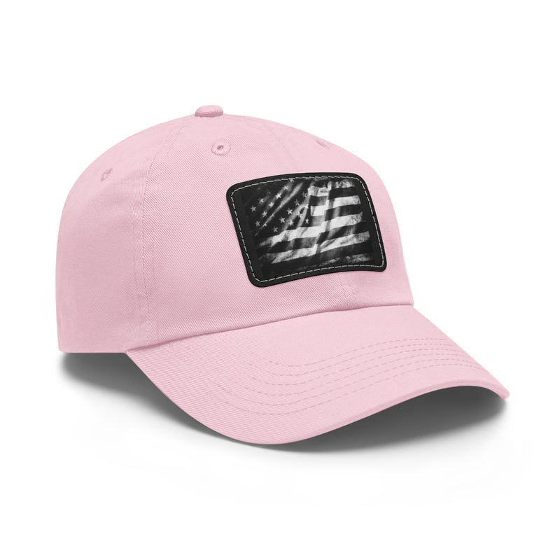 US Flag Dad Hat with Leather Patch