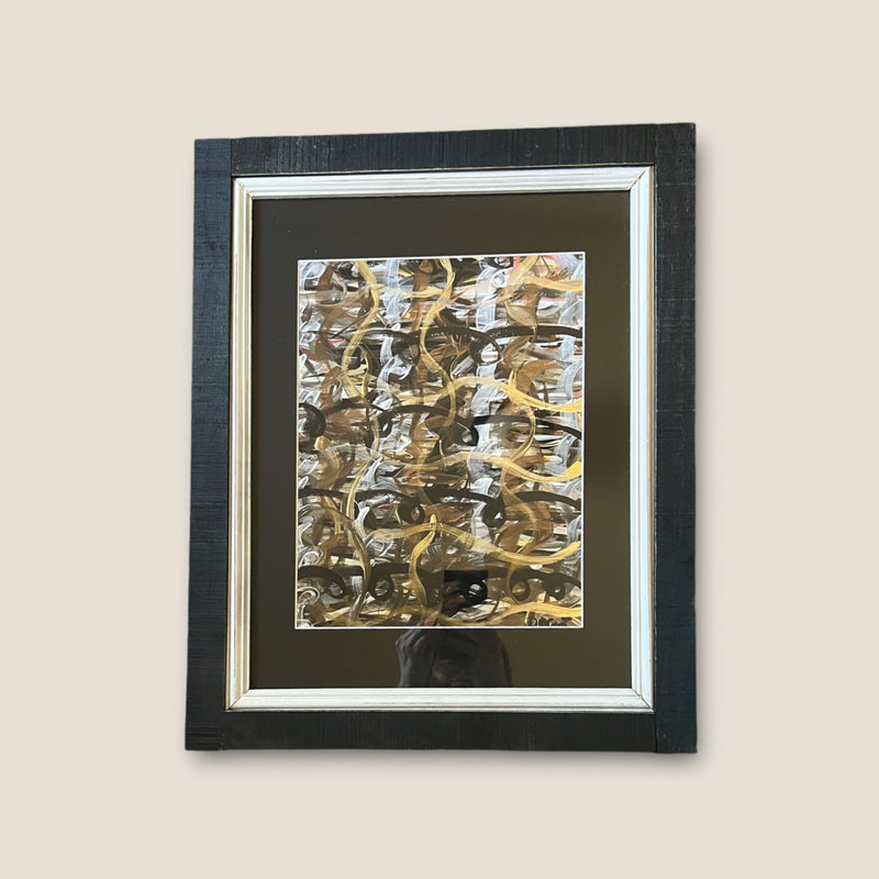 “Metallic Loops” 11”x14”Poster Matted and Framed to 18.5”x22.5”