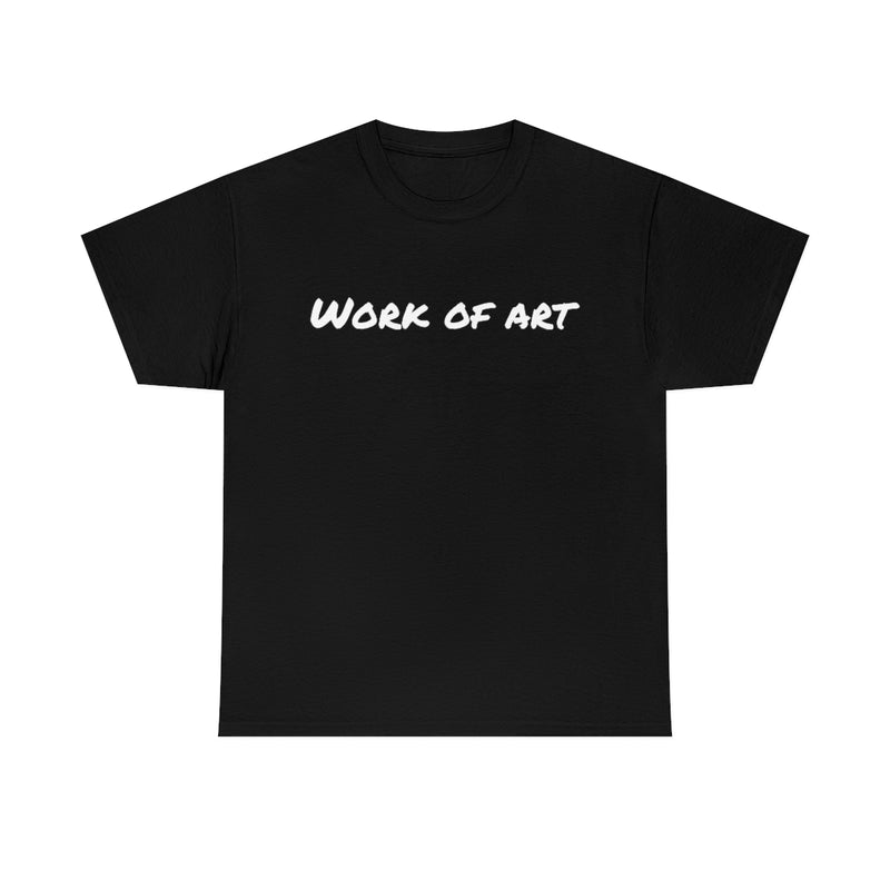 Oeuvre d'art - texte noir - T-shirt unisexe en coton épais 