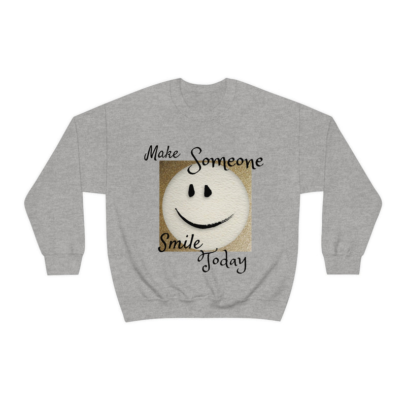 "Faites sourire quelqu'un aujourd'hui !" Sweat-shirt à col rond Heavy Blend™ unisexe