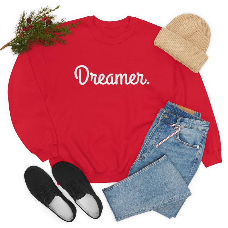 Dreamer. White Lettering Unisex Heavy Blend™ Crewneck Sweatshirt