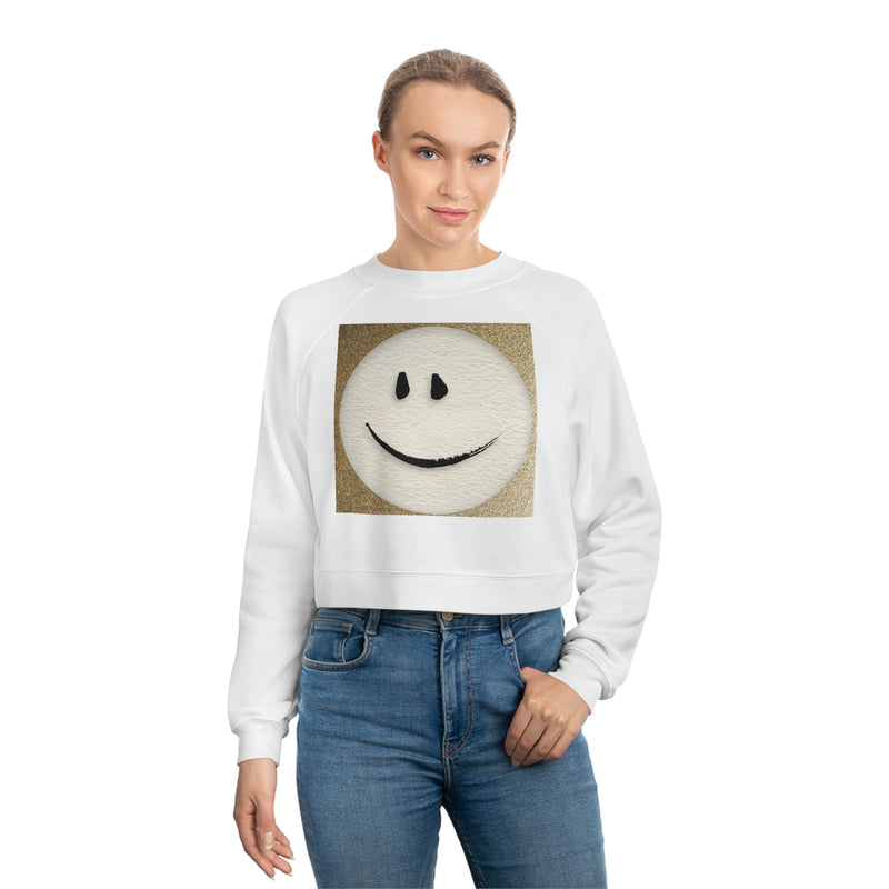 Pull court en molleton pour femme "Gold Smiley"