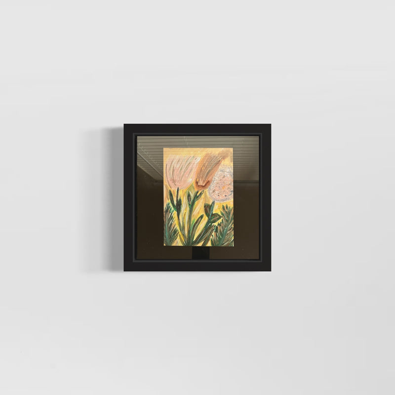 “The Flowers In The Breeze” Framed Satin Poster