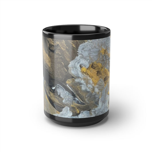 "Strength" Abstract - Tasse noire, 15 oz