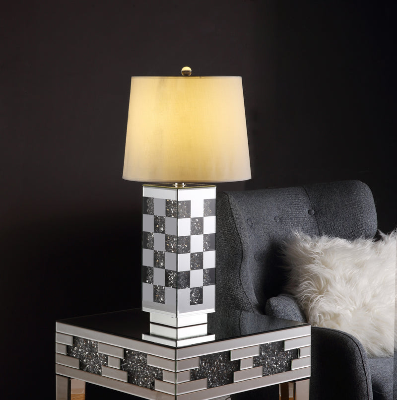 ACME Noralie Table Lamp, Mirrored & Faux Diamonds