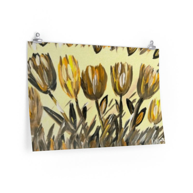 Les Golden Tulips 2 By Deanna Caroon Affiches horizontales Premium Matte