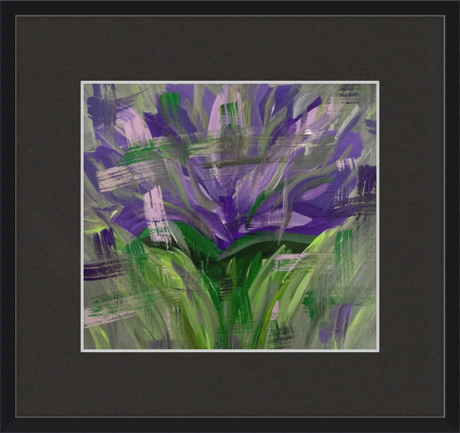 L'iris d'améthyste imprime sur du papier d'art avec des options d'encadrement et de passe-partout