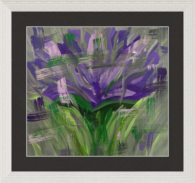 L'iris d'améthyste imprime sur du papier d'art avec des options d'encadrement et de passe-partout