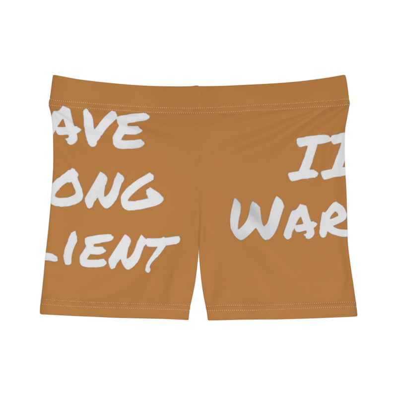 Brave, Strong, Resilient, IIH Warrior- Light Brown Women's Shorts