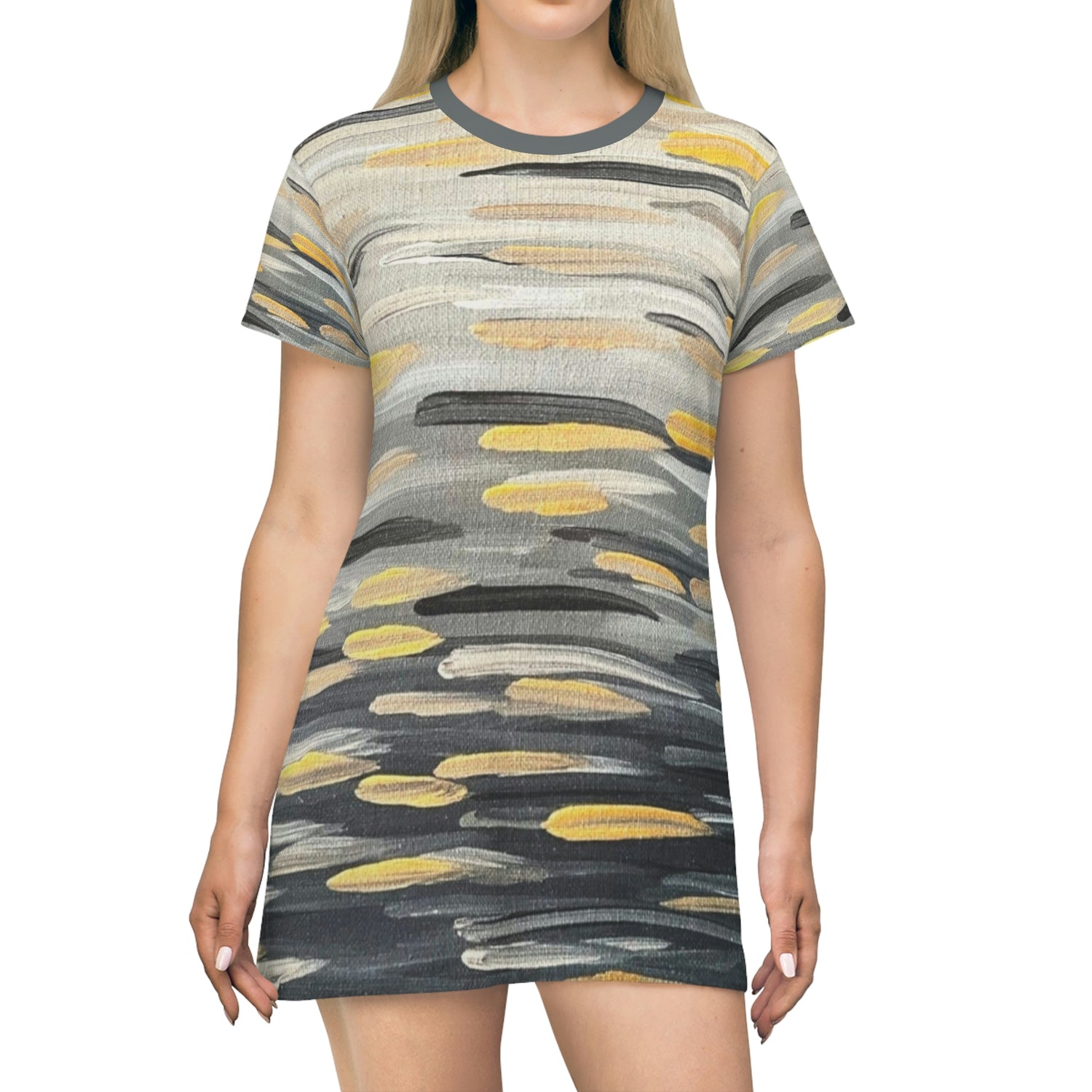 “Zebra Brushstrokes”   All Over Print T-Shirt Dress