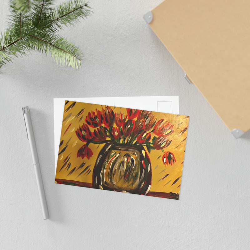 Les tulipes rouges dans un vase Cartes postales d'art