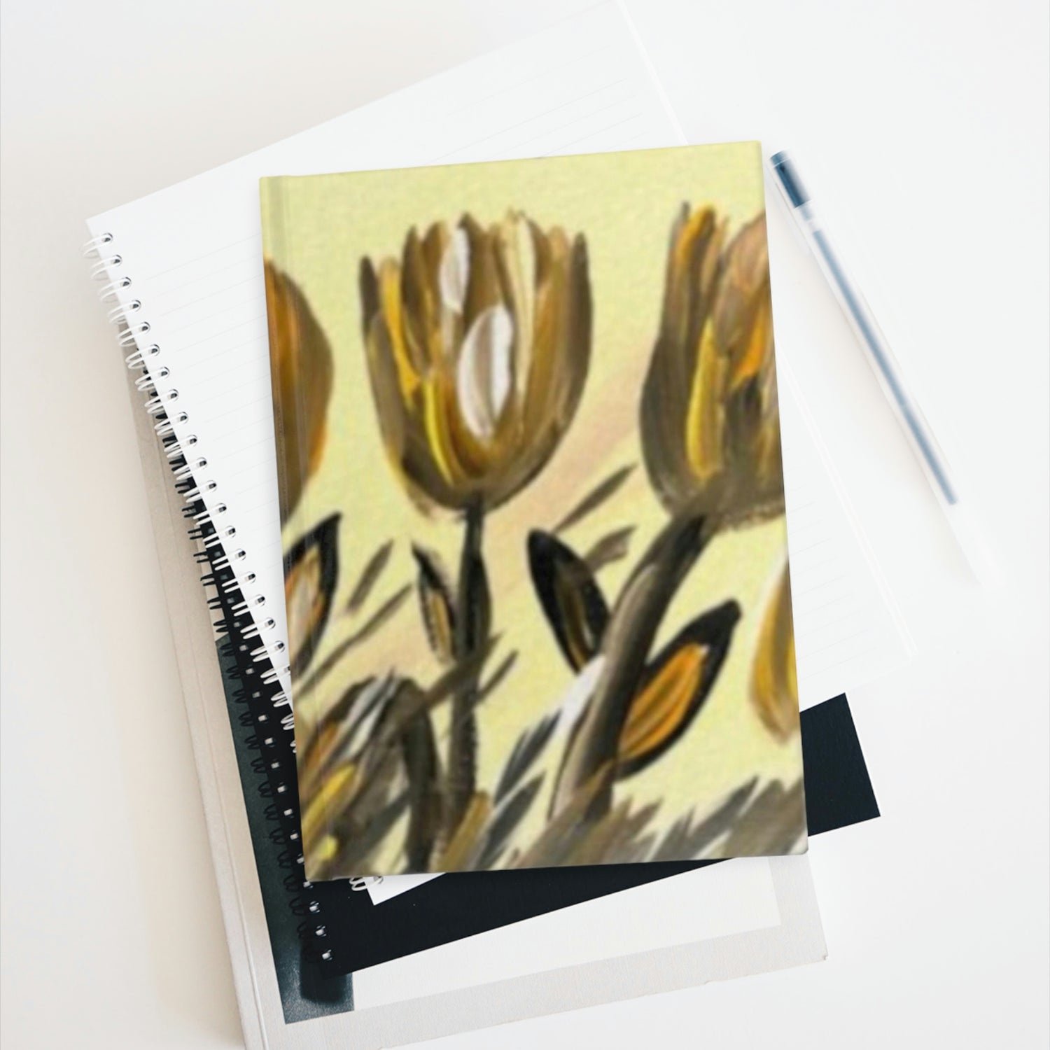 The Golden Tulips Art by  Deanna Caroon Journal - Ruled Line