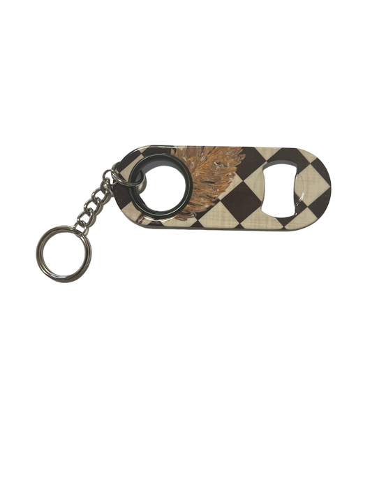 The Golden Leaf Diamond Mini Bottle Opener With Keychain