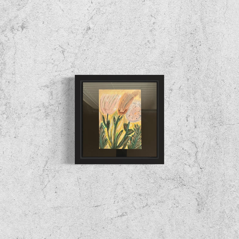 “The Flowers In The Breeze” Framed Satin Poster