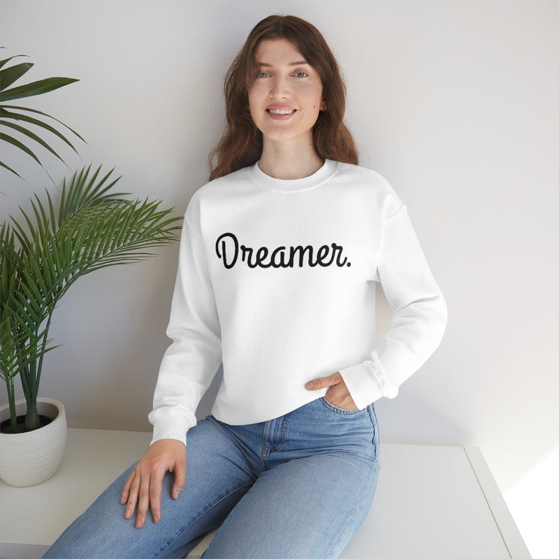 Dreamer. Black lettering Unisex Heavy Blend™ Crewneck Sweatshirt