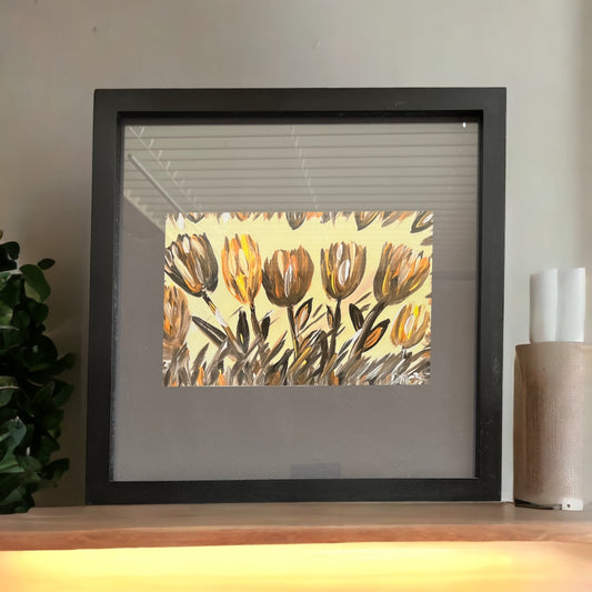 The Golden Tulips Framed Satin Poster - Signed by Artist