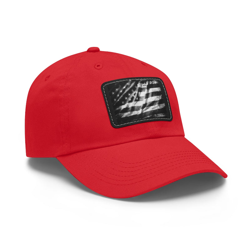 Chapeau de papa drapeau américain avec écusson en cuir