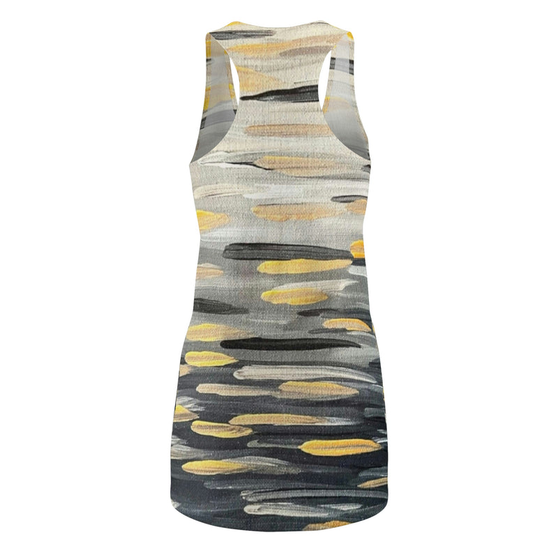 “Zebra Brushstrokes”   Women's Cut & Sew Racerback Dress