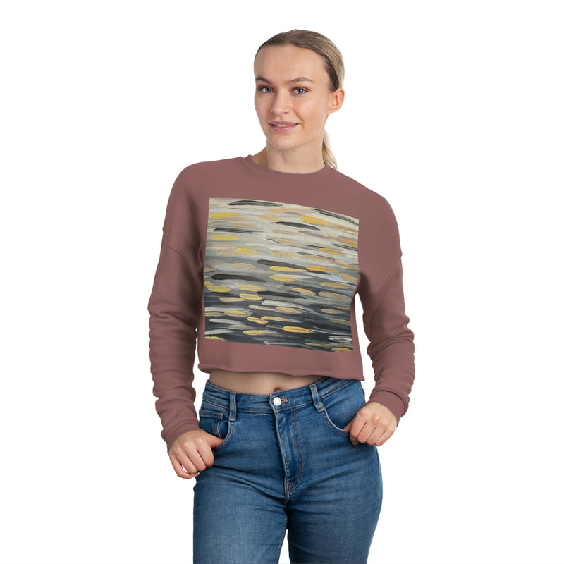 “Zebra Brushstrokes”   Women's Cropped Sweatshirt