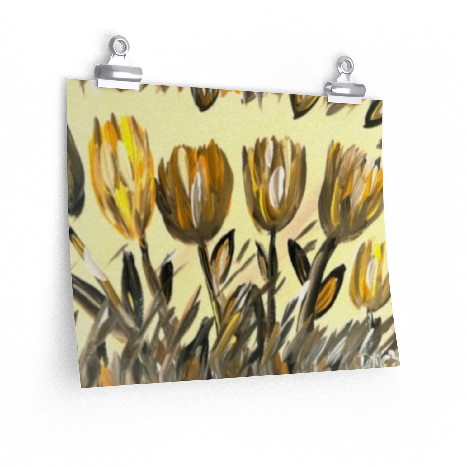 Les Golden Tulips 2 By Deanna Caroon Affiches horizontales Premium Matte
